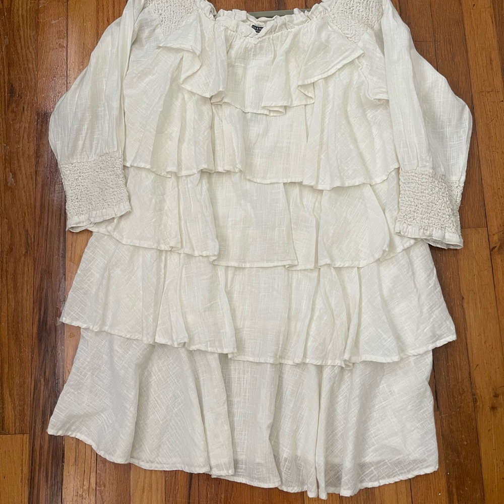 NWT - Chelsea & Theodore Off-White/Ivory Layered Dress - 1X